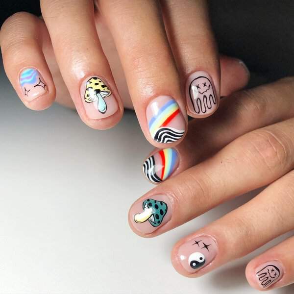 Psychedelic and fun nail designs