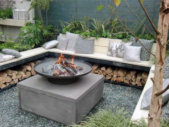 under-the-bench firewood storage