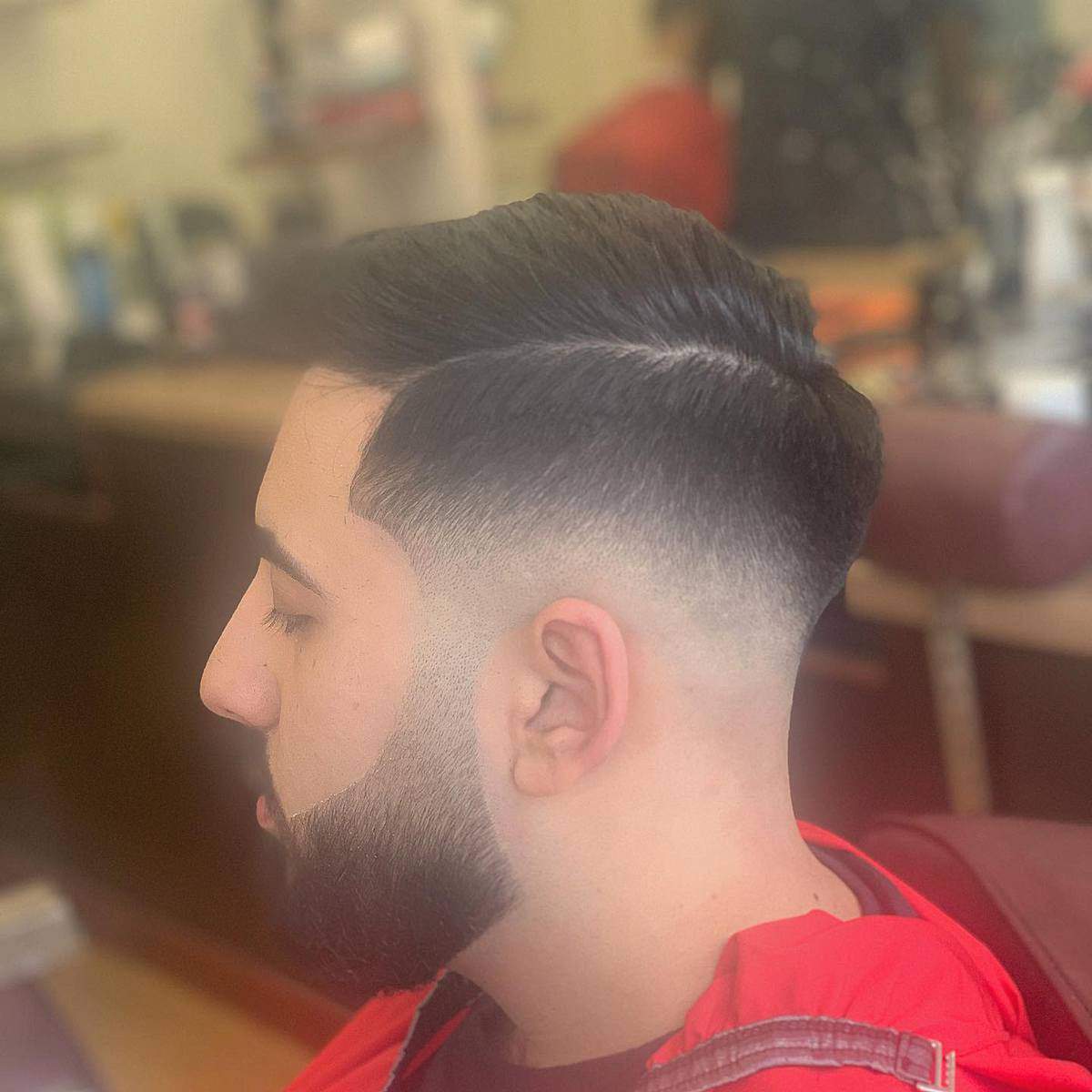 Shape Up Haircut With a Beard