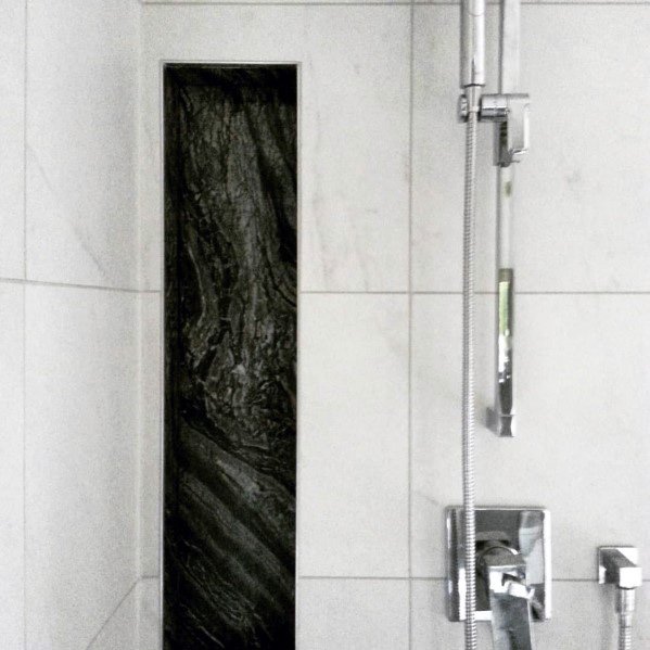 Black And White Tile Shower Niche Ideas