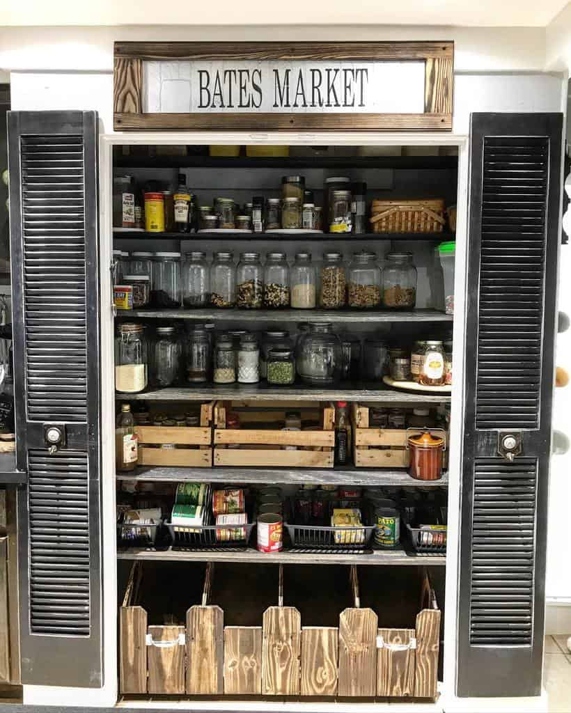 black cabinet small pantry storage 