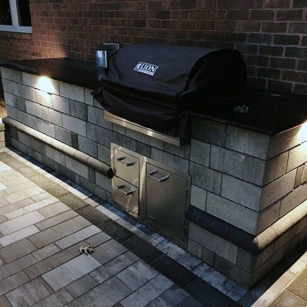 cement brick built-in grill