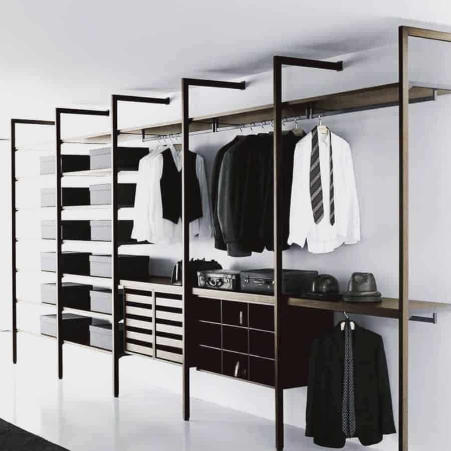 minimalist and modern wardrobe storage 