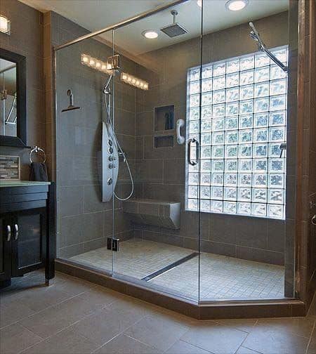 glass block shower window 