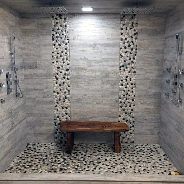 Cool Wood Bathroom Shower Bench Design Ideas