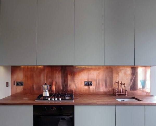 Copper Metal Backsplash Ideas