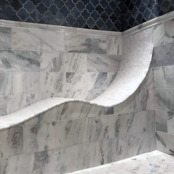 Curved Tile Built In Shower Bench Ideas