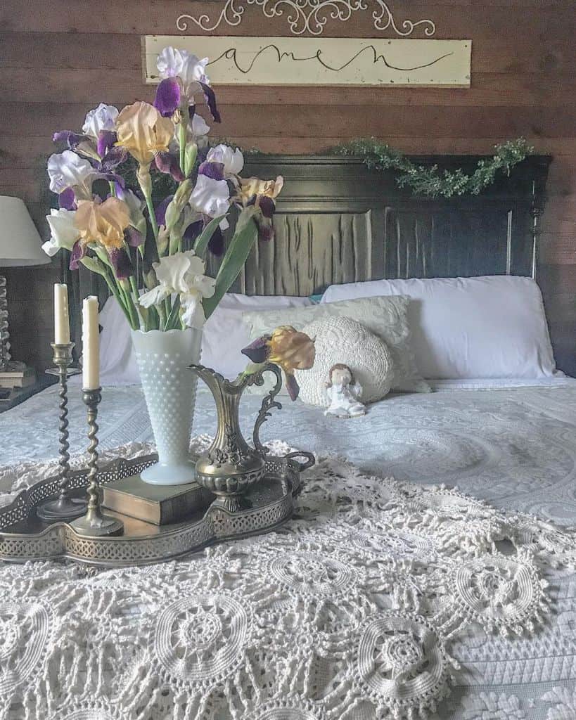 wood shiplap vintage bedroom