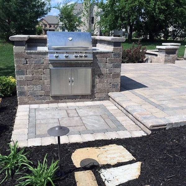 cement brick built-in grill