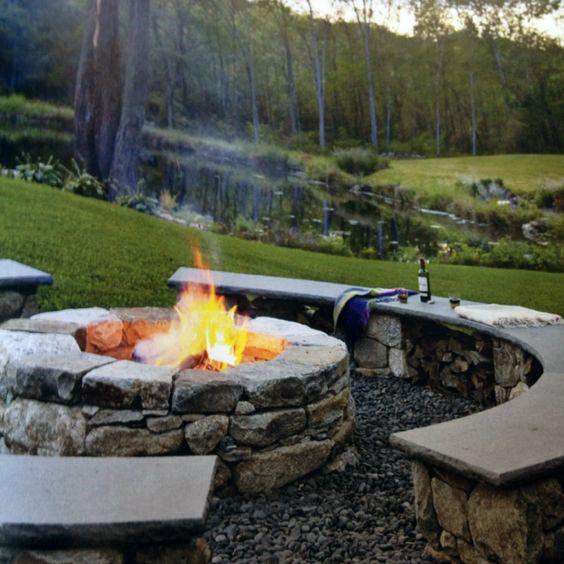 layered rock seating 