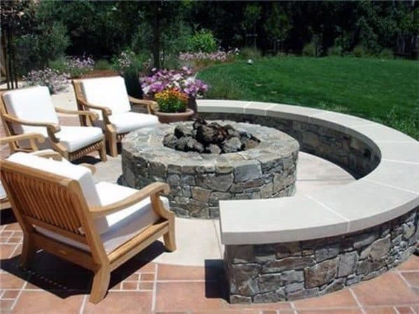 layered rock seating 