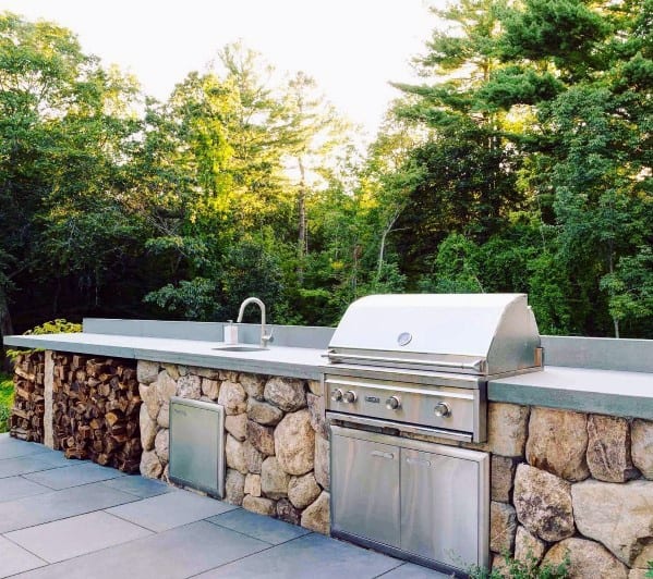 stonework built-in grill