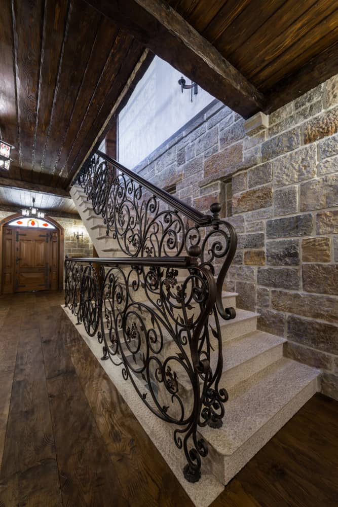 black metal ornate staircase railing 