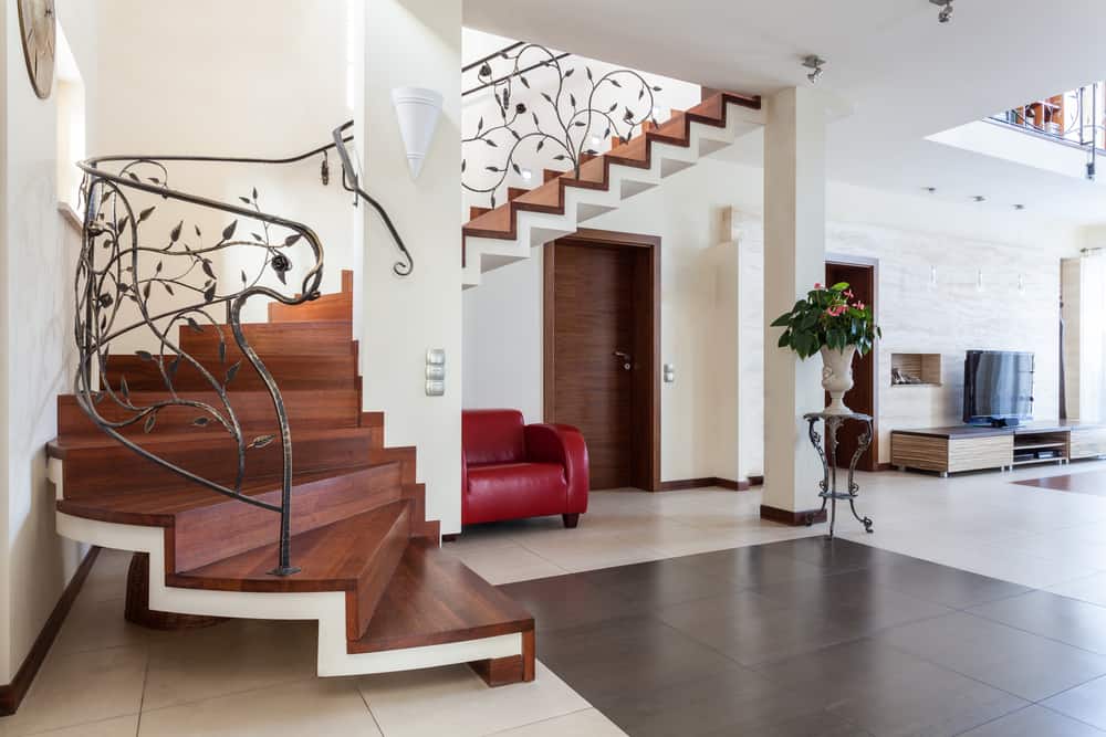 leaf design staircase railing 