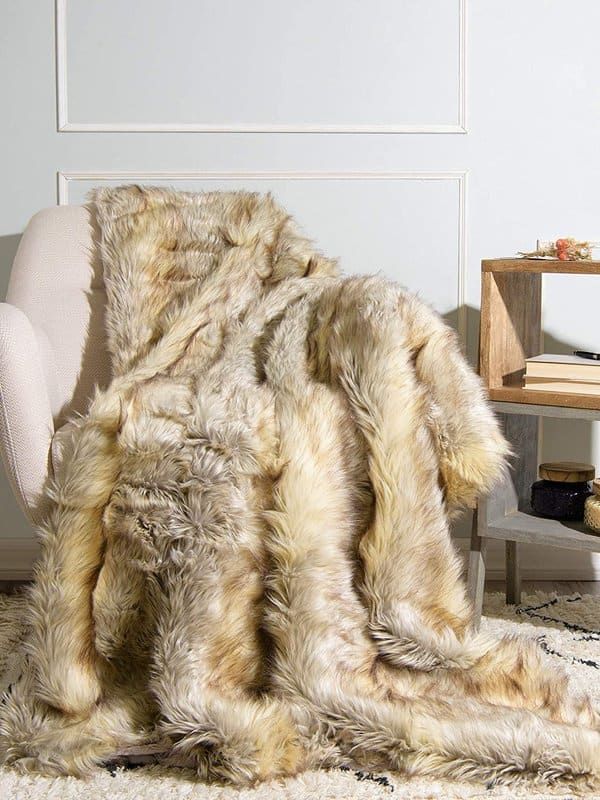 faux fur lounge throw