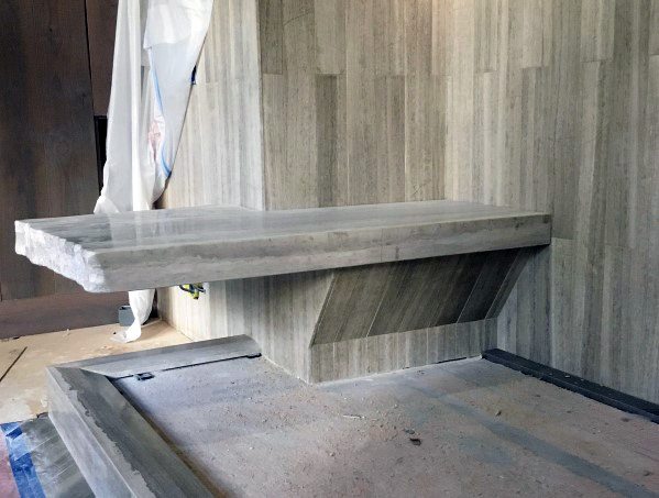 Free Hanging Edge Stone Designs Shower Bench