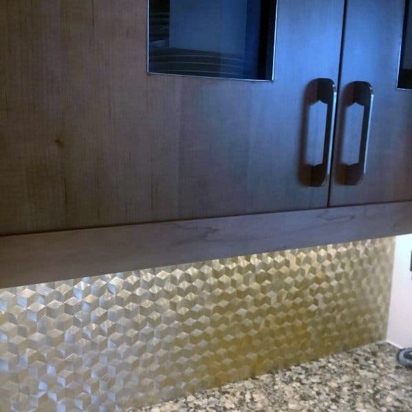 Geometric Pattern Cubes Brass Kitchen Ideas For Metal Backsplashs