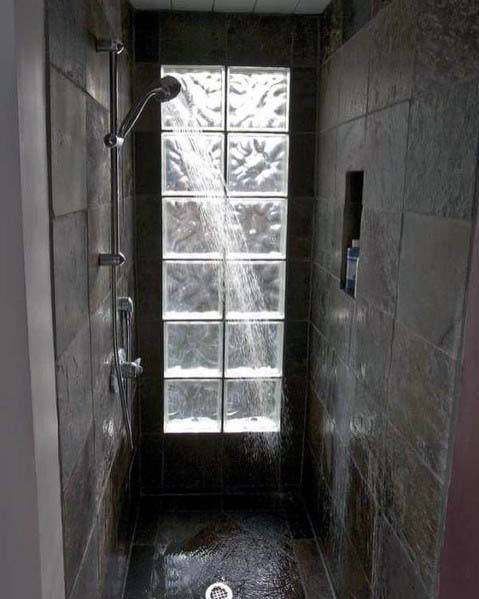 glass block shower window 