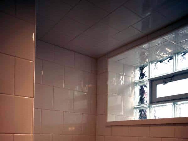 glass block window with shelf 