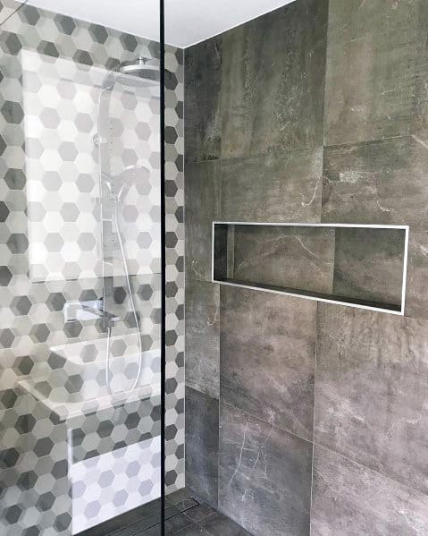 Grey Tile Bathroom Ideas For Shower Niches