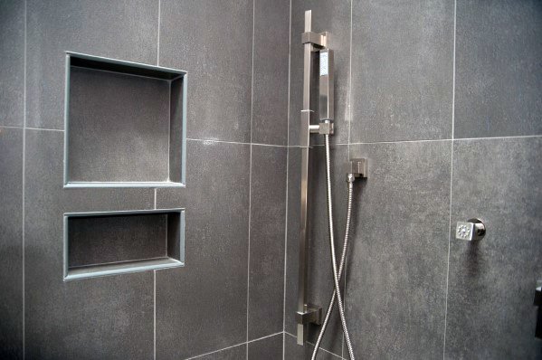 Grey Tiles Ceramic Shower Niche Ideas