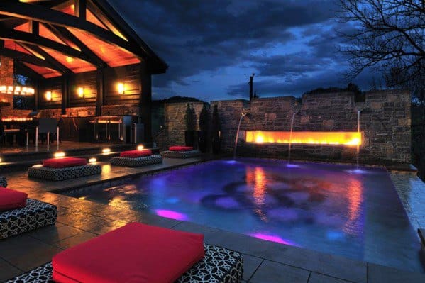 linear pool fireplace 