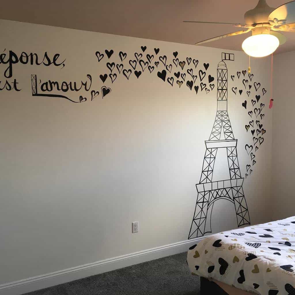 eiffel tower kids bedroom wall mural 