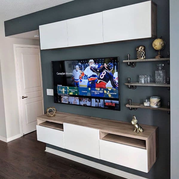 Man Cave Nice Television Wall Interior Ideas