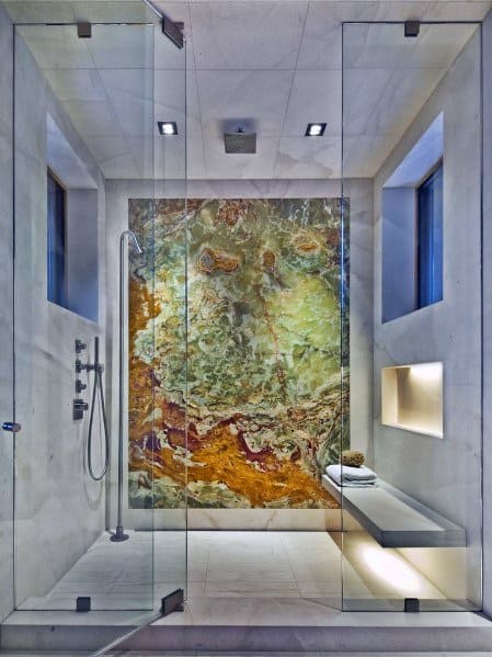 Master Bathroom Ideas Walk In Shower Niches With Led Lighting