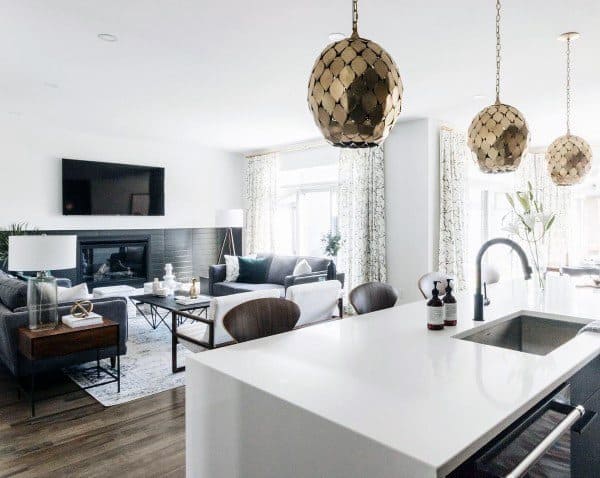 white open kitchen living room 