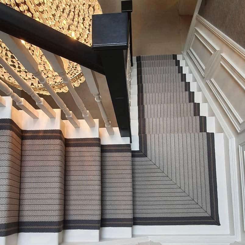 gray modern stair runner