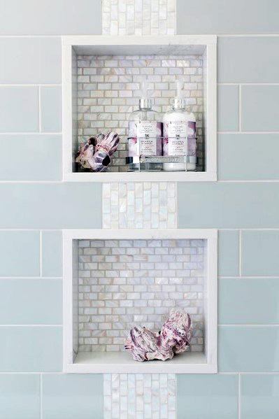 Mother Of Pearl Tile Shower Niche Ideas