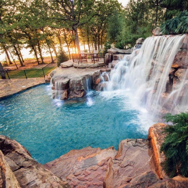 natural stone waterfall