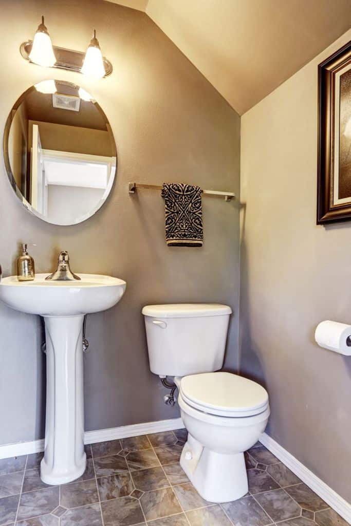 neutral small powder room