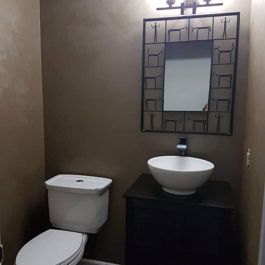 neutral small powder room 