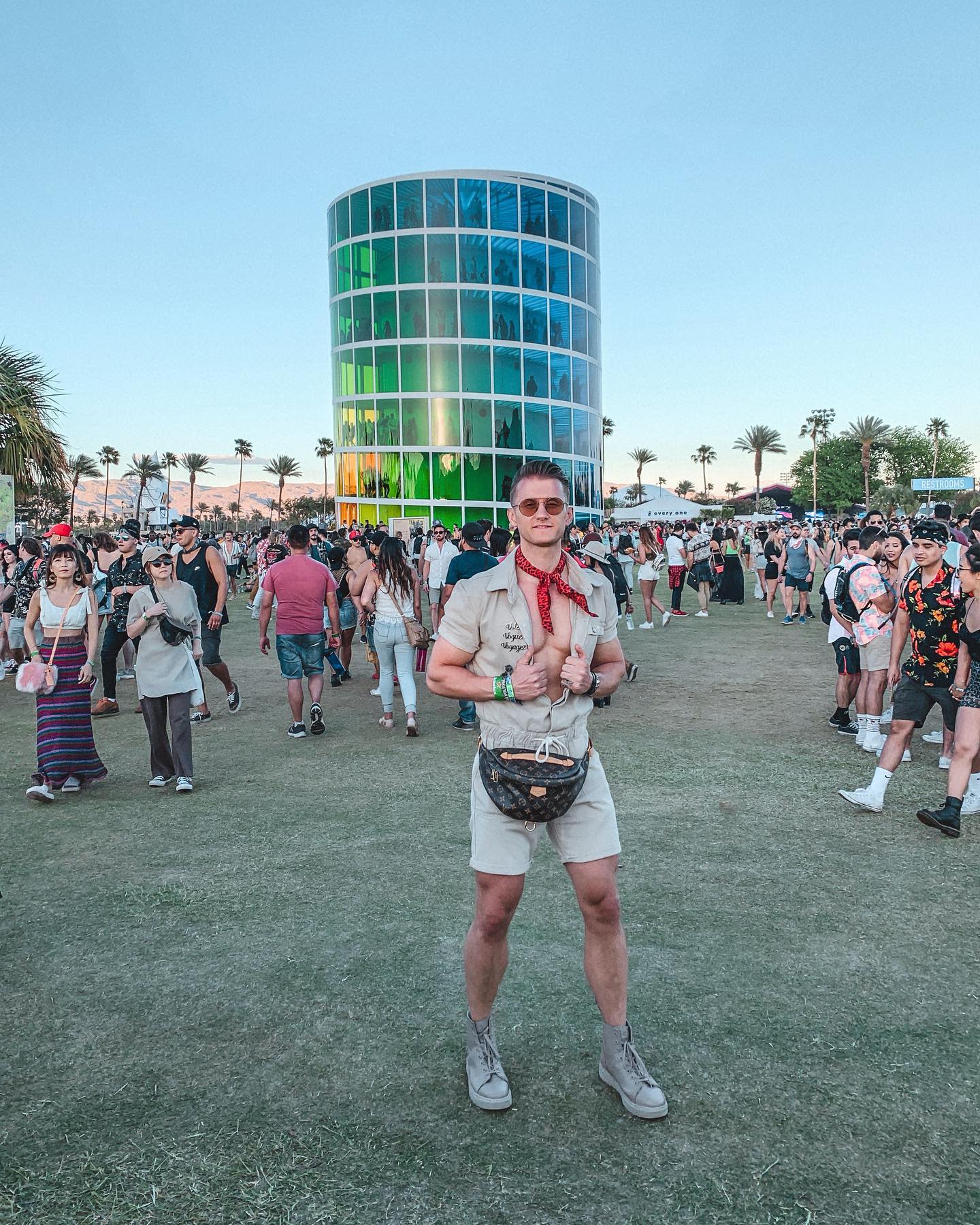 Open Shirt and Shorts Coachella Outfits Men -iamstevennik