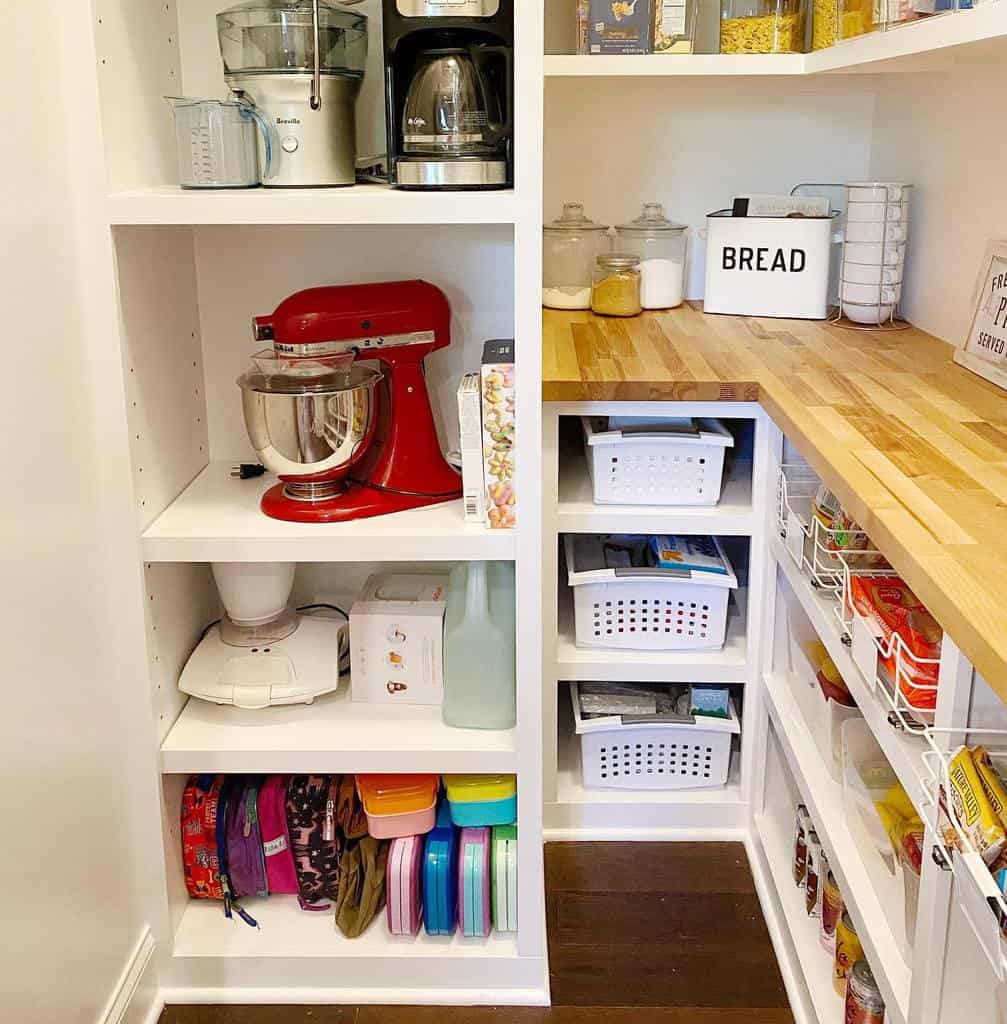 large open butler's pantry wood countertop