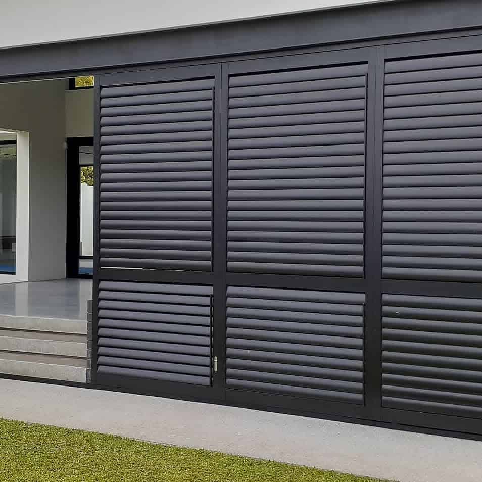 outdoor brown shutters 