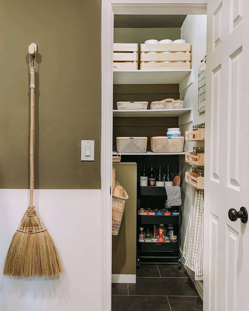 efficient kitchen pantry storage unit with shelving 