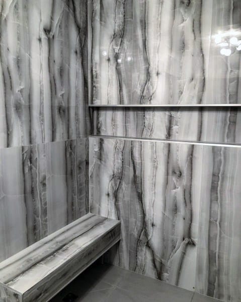 Polished Stone Shower Niche Ideas