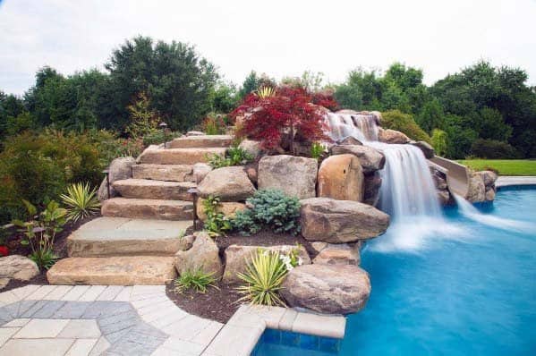 natural stone waterfall