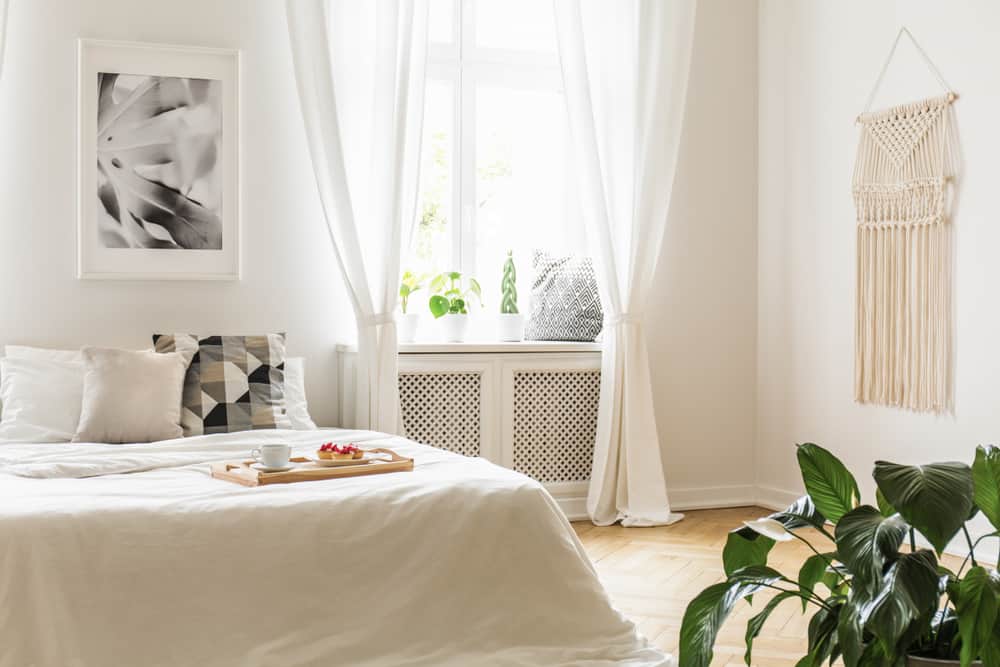 boho bedroom white sheer curtains 