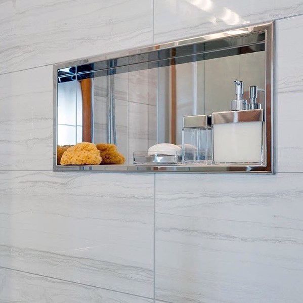 Shower Niche Bathroom Design Polished Stainless Steel Chrome