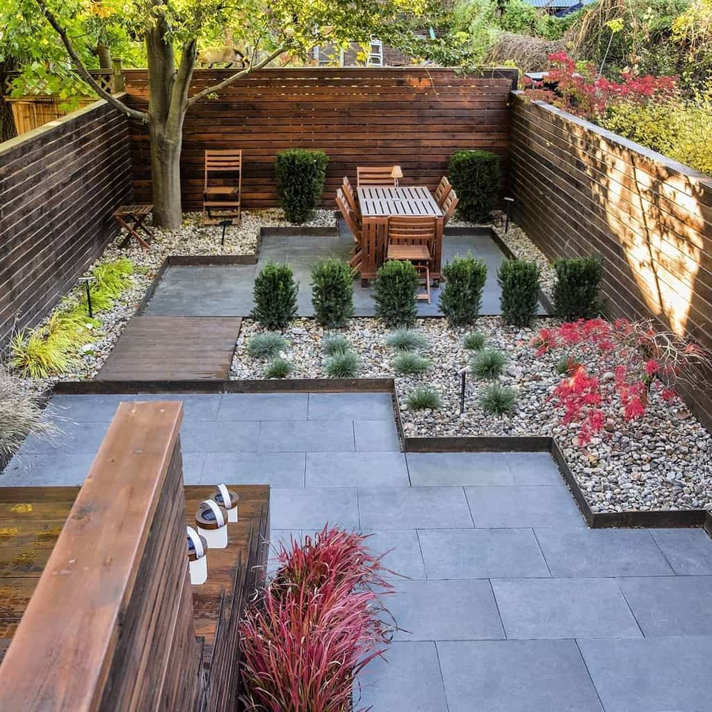 small backyard design with paver patio 