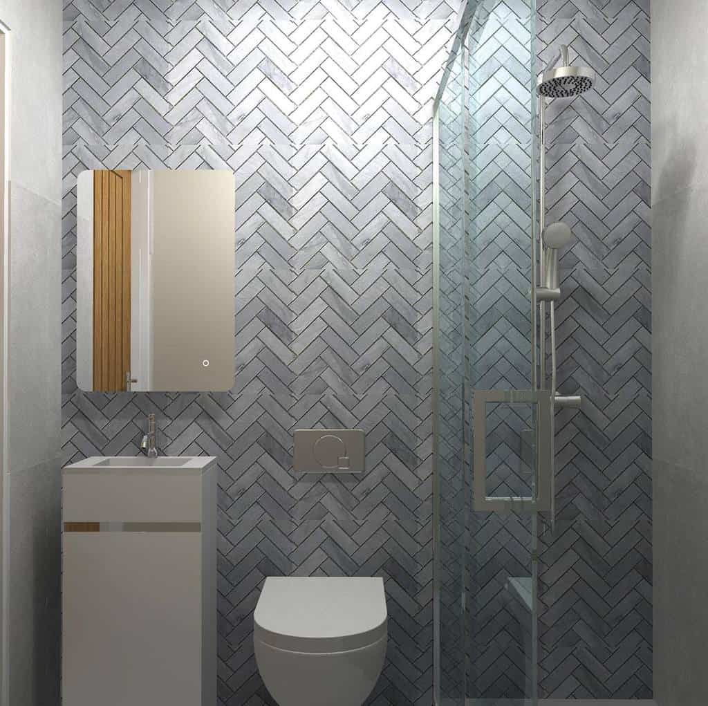 subway tile small bathroom 