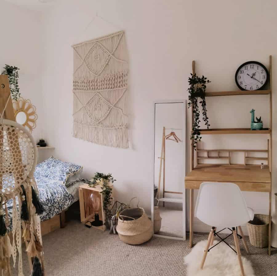 small rustic bedroom with single bed