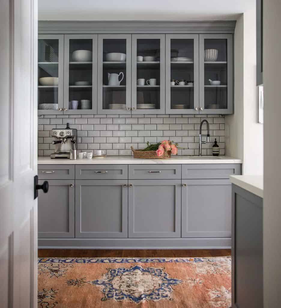 gray butler's pantry pattern floor rug