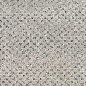 Gray patterned carpet texture with small geometric designs for flooring.