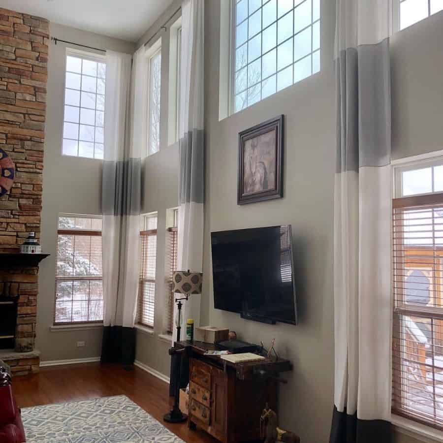 high ceiling living room curtains