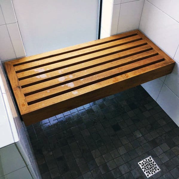 Teak Shower Bench Ideas With Slots